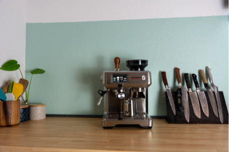 silver coffee machine